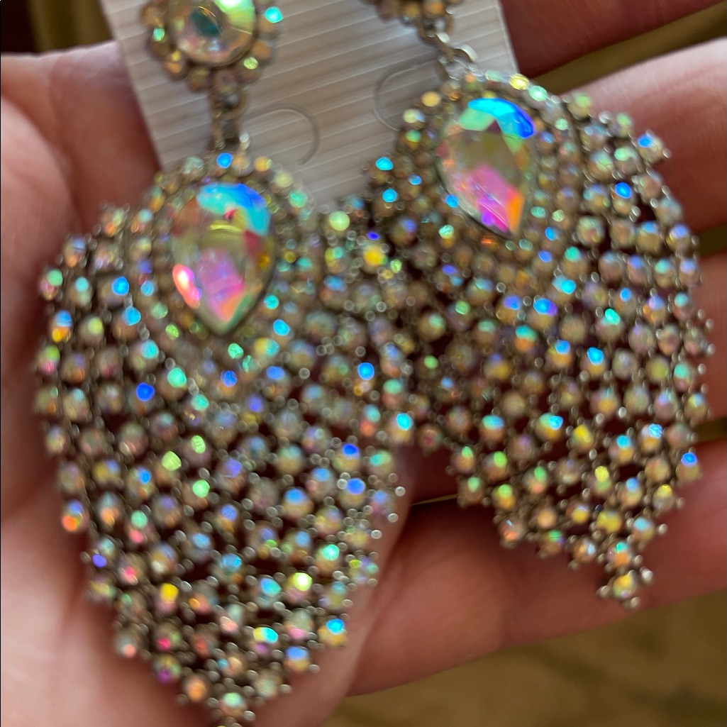 Ab Swarovski Crystal Pageant Earrings